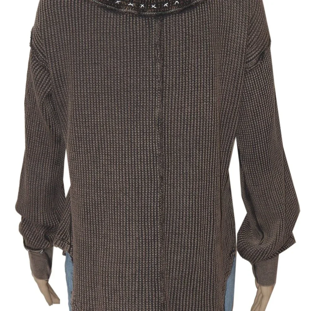 Free People We The Free Holly Henley Top Duck Combo New XS